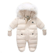 Warm Winter Romper Faux Fur Hood