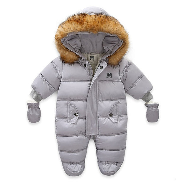 Warm Winter Romper Faux Fur Hood