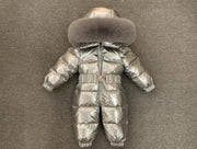 2021 Winter Warm Down Baby Boys Jumpsuits Hooded Real Fur Girls Rompers Long Sleeve Unisex Onesie Overalls Toddler Snowsuit A800